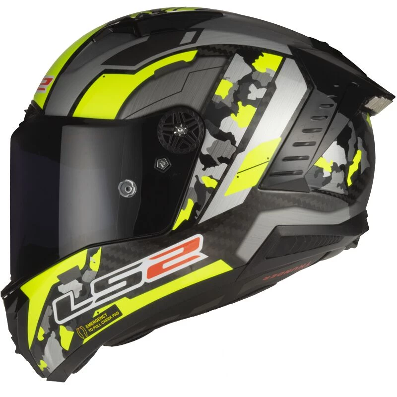 Casque LS2 FF805 THUNDER CARBON SPACE HI-VIS YELLOW GREYㅤ