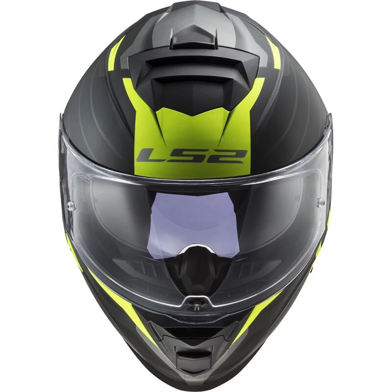 CASQUE LS2 STORM II NERVE MATT BLACK HI-VIS YELLOW