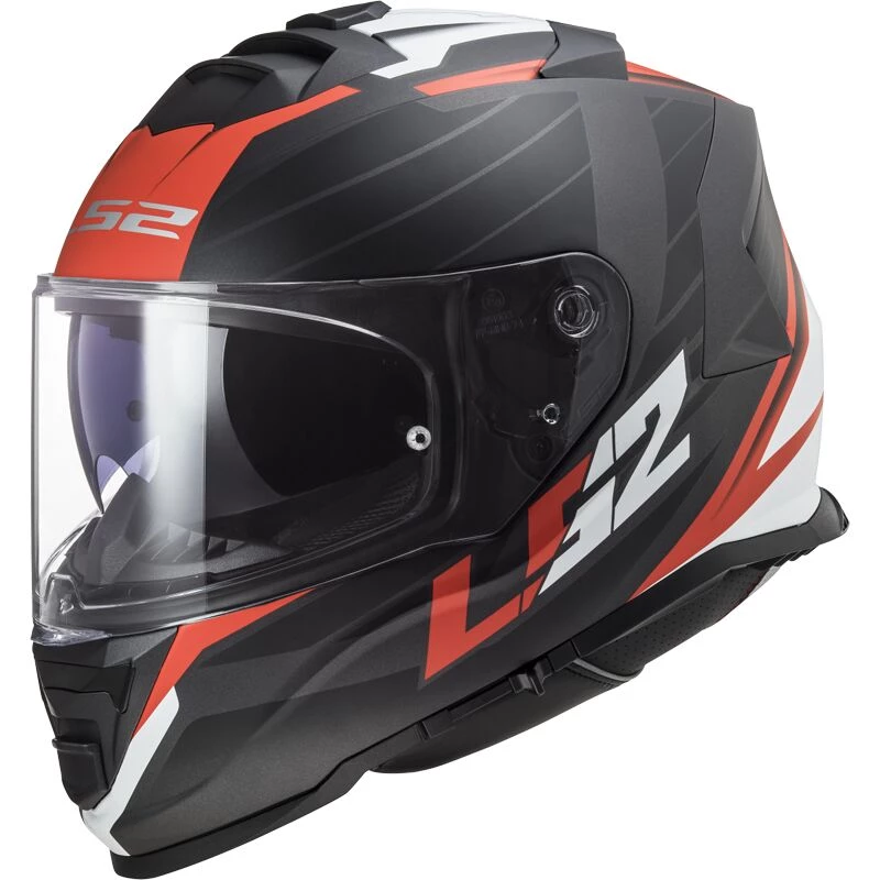 CASQUE LS2 STORM II NERVE MATT BLACK RED