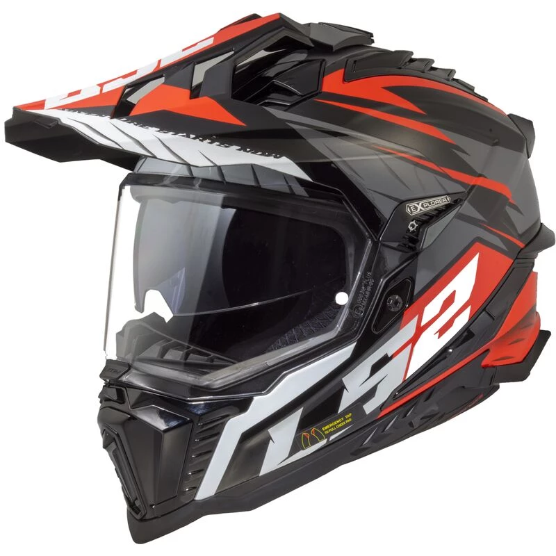 CASQUE LS2 EXPLORER SPIRE BLACK TITANIUM RED